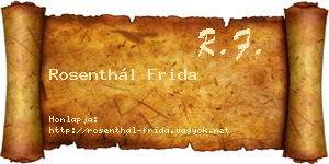 Rosenthál Frida névjegykártya