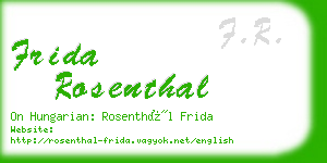 frida rosenthal business card